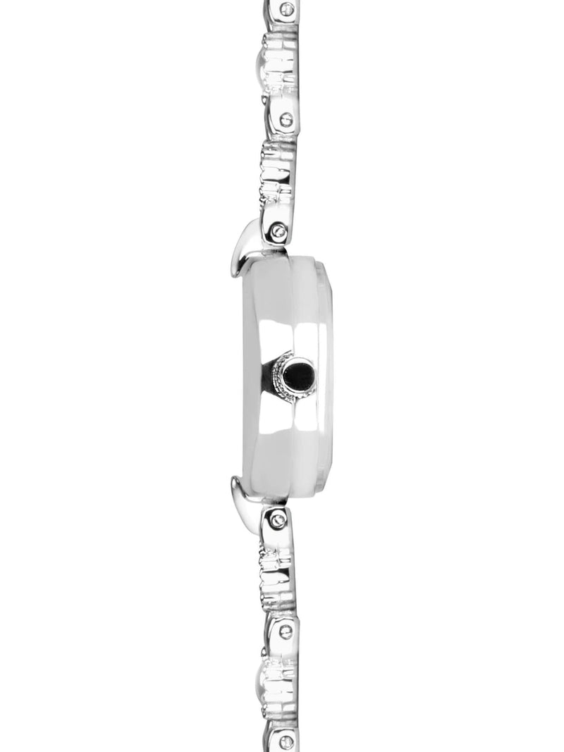 Limit silver round analog watch with stone set bracelet 22mm, UK version