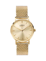 Next Limit Gold 36mm Round Analogue Watch with Mesh Strap- Buy online at McGrocer