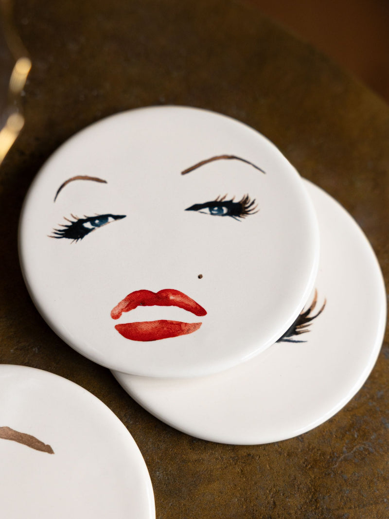 Rockett St George Marilyn Monroe cream ceramic coasters set, UK version