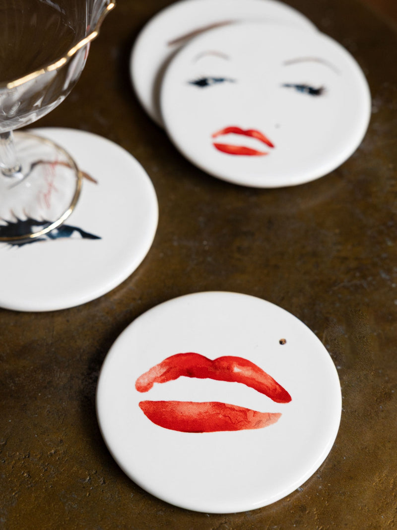 Rockett St George Marilyn Monroe cream ceramic coasters set, UK version