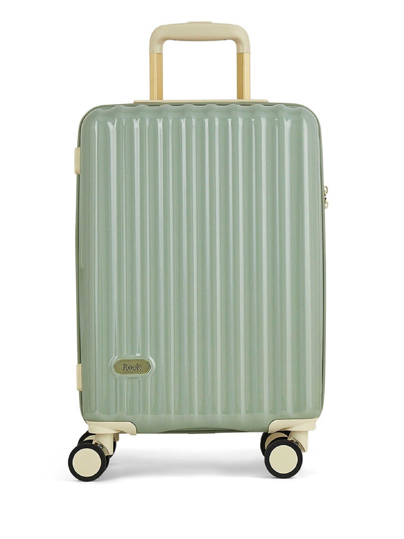 Rock Primrose green cabin suitcase with TSA lock, UK version