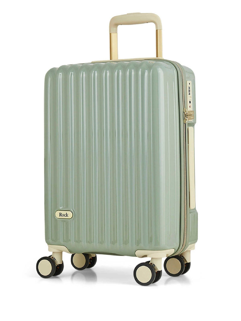 Rock Primrose green cabin suitcase with TSA lock, UK version