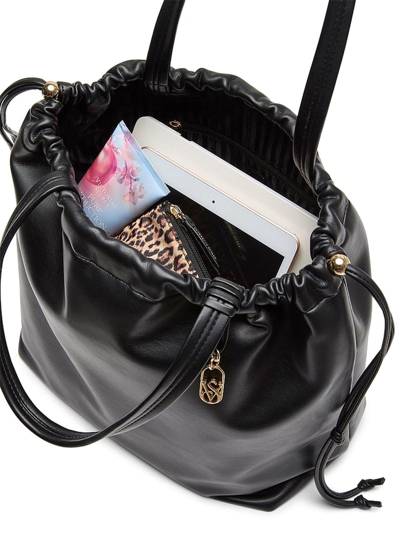 Victoria's Secret black nappa slouchy tote bag, imported from the UK
