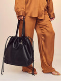 Victoria's Secret black nappa slouchy tote bag, imported from the UK