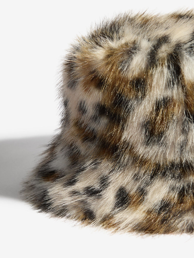 Friends Like These leopard print faux fur bucket hat, British brand