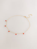 Dainty heart necklace gold tone with cubic zirconia - British product