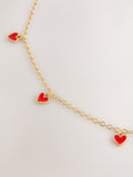 Dainty heart necklace gold tone with cubic zirconia - British product