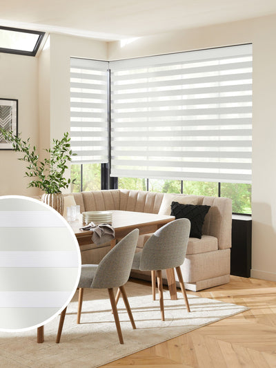 Next Levina Natural Made to Measure Day and Night Roller Blind - Ivory White- Buy online at McGrocer