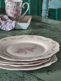 Shabby Chic pink floral side plates set of 4 - British product