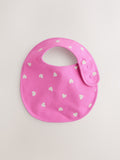 Pink cotton baby bibs 5 pack - British product