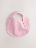 Pink cotton baby bibs 5 pack - British product