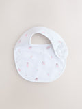 Baby bibs 3 pack pink and white - British product