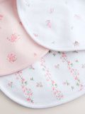 Baby bibs 3 pack pink and white - British product