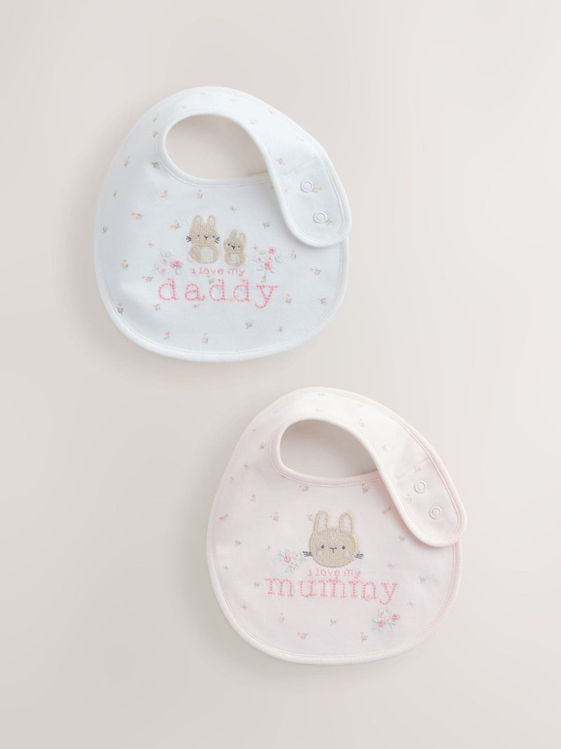 Pink Mummy/Daddy Family Baby Bibs 2 Pack