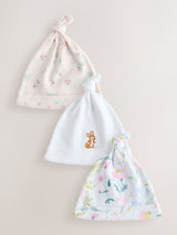 Next Pink Tie Top Baby Beanie 3 Pack (0-12mths)- Buy online at McGrocer