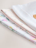 Pink tie top baby beanie 3 pack (0-12mths), imported from the UK
