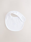 White baby bibs 5 pack, imported from the UK