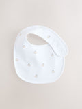 White baby bibs 5 pack, imported from the UK