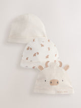 Next Hamish Neutral Baby Beanies 3 Pack (0-12mths)- Buy online at McGrocer