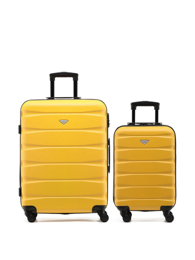 Next Flight Knight Yellow Medium Check-In and Small Carry-On Hardcase Travel Suitcase Set of 2- Buy online at McGrocer