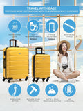 Flight Knight hardcase luggage set in yellow, UK version