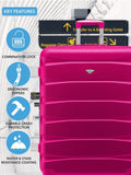 Flight Knight pink hardcase luggage set of 2, imported from the UK