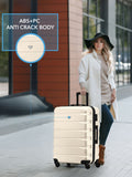 Flight Knight medium cream check-in suitcase (British brand)