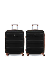 Next Flight Knight Black Medium Hardcase Travel Suitcase Set of 2- Buy online at McGrocer
