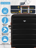 Flight Knight medium check-in suitcase black 70cm (British brand)