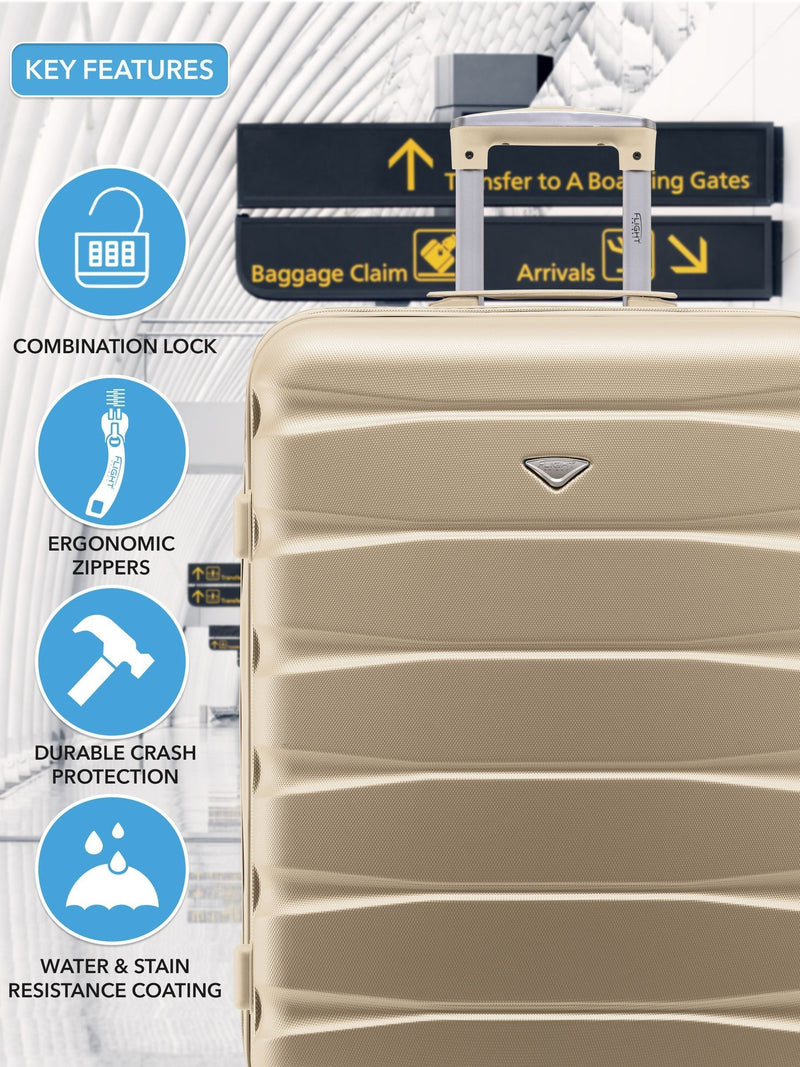 Flight Knight travel suitcases nude set of 2, imported from the UK