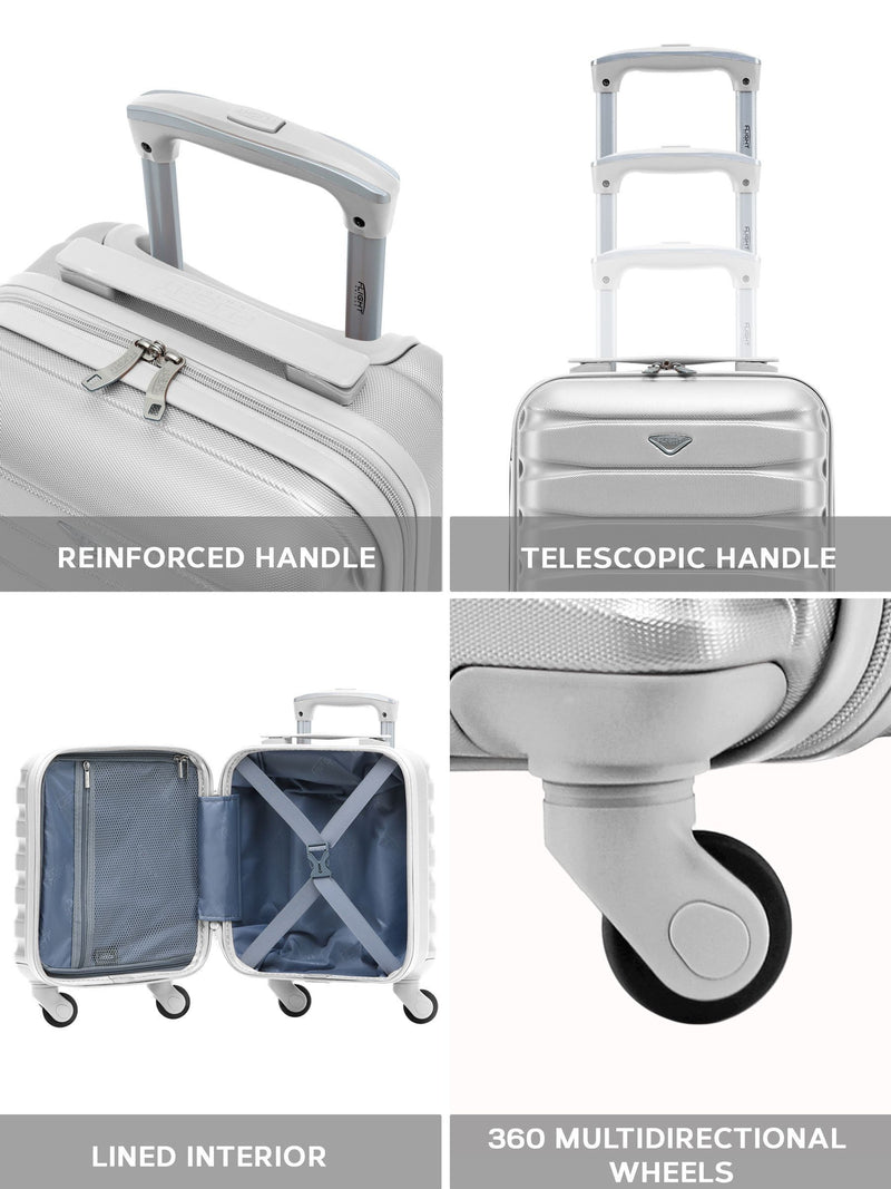 Flight Knight silver cabin suitcase 16 inch, imported from the UK