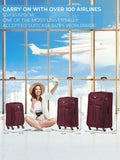 Flight Knight purple soft case luggage set of 3, imported from the UK