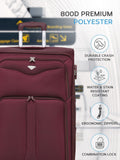 Flight Knight purple soft case luggage set of 3, imported from the UK