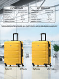 Flight Knight yellow medium hardcase suitcase set, UK version