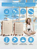 Flight Knight cream hardcase suitcases set of two, imported from the UK