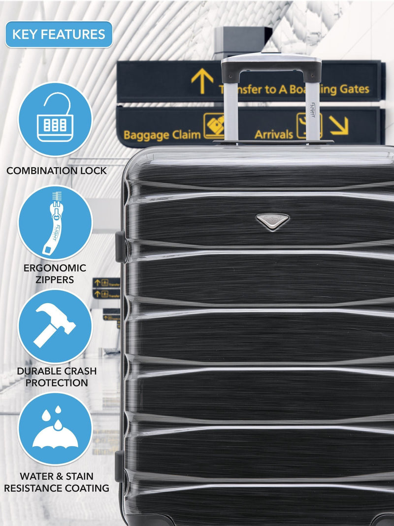 Flight Knight 2-piece hardcase suitcase set grey - British product