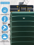 Flight Knight green luggage set medium and large, imported from the UK