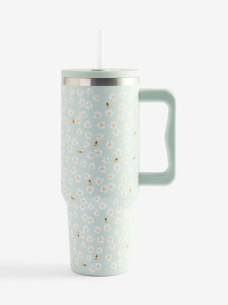 Maisie water bottle sage green floral bee print 1.2L, imported from the UK