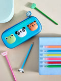 Cute animals pencil case set with frog panda tiger, imported from the UK