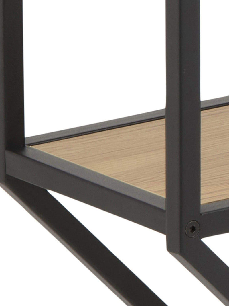 Actona octagonal wall shelf with black frame and oak shelves - British product