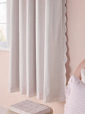 Pink wave edge gingham eyelet blackout curtains, imported from the UK