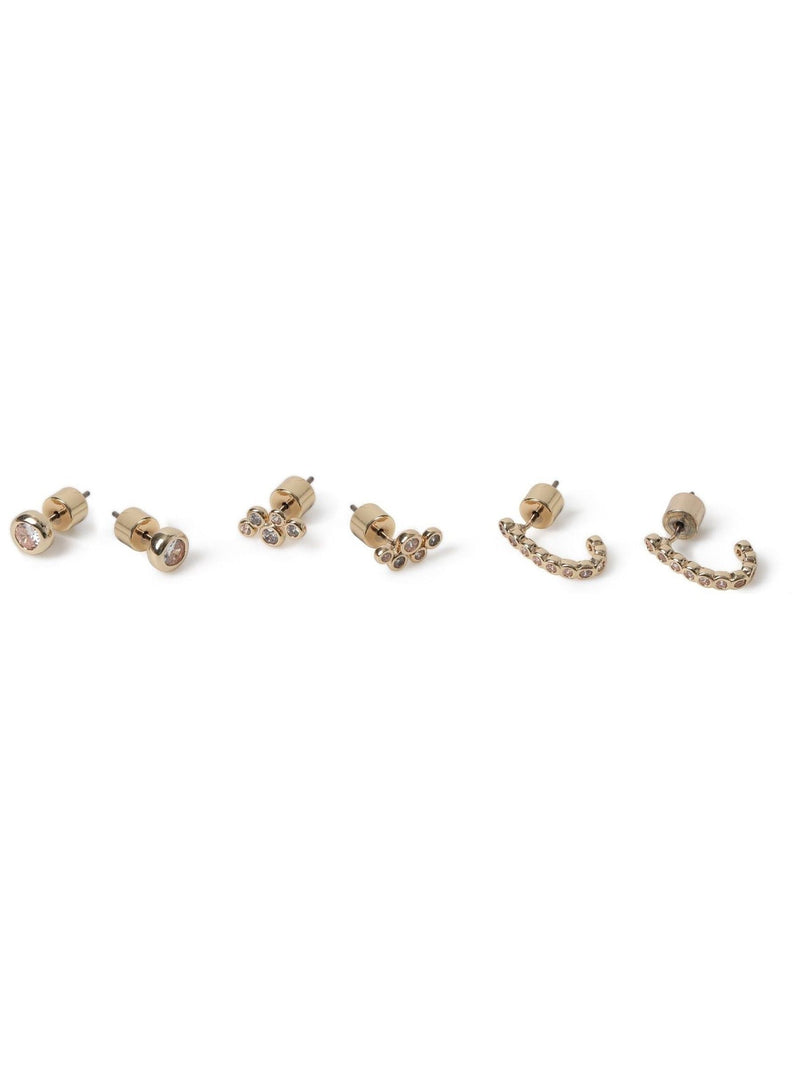 Aela gold tone diamond simulant earrings multipack - British product