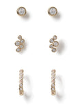 Aela gold tone diamond simulant earrings multipack - British product