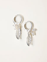 Next FatFace Silver Tone Leaf Charm Drop Earrings- Buy online at McGrocer