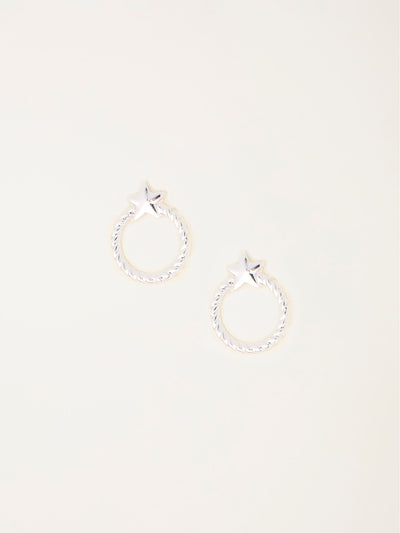 Next FatFace Silver Tone Star Circle Stud Earrings- Buy online at McGrocer