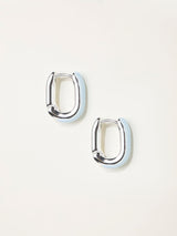 Next FatFace Silver Tone Enamel Oval Hoop Earrings- Buy online at McGrocer