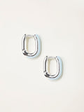 FatFace silver tone enamel oval hoop earrings, UK version