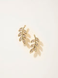 FatFace gold tone leaf stud earrings, imported from the UK