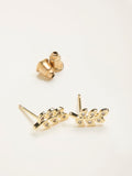 FatFace gold tone leaf stud earrings, imported from the UK