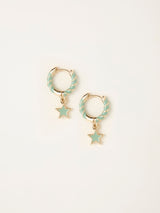 Next FatFace Green Star Twist Hoop Earrings 2cm- Buy online at McGrocer